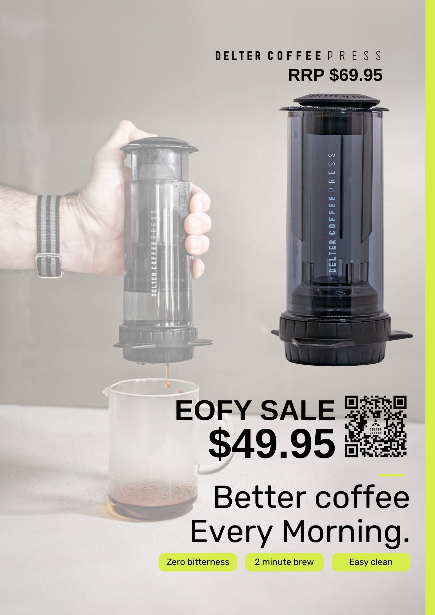 Delter Coffee Press - Grey – Delter Coffee Tools