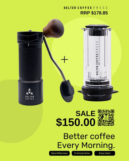 Delter Press Clear + Hand Grinder Combo